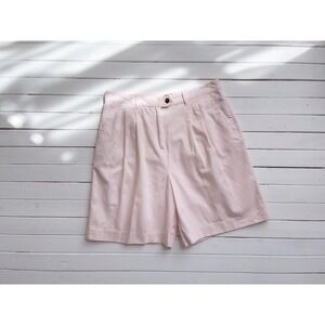 Basic Editions vtgโ high waist pastel pink cotton khaki pleated trouser shorts